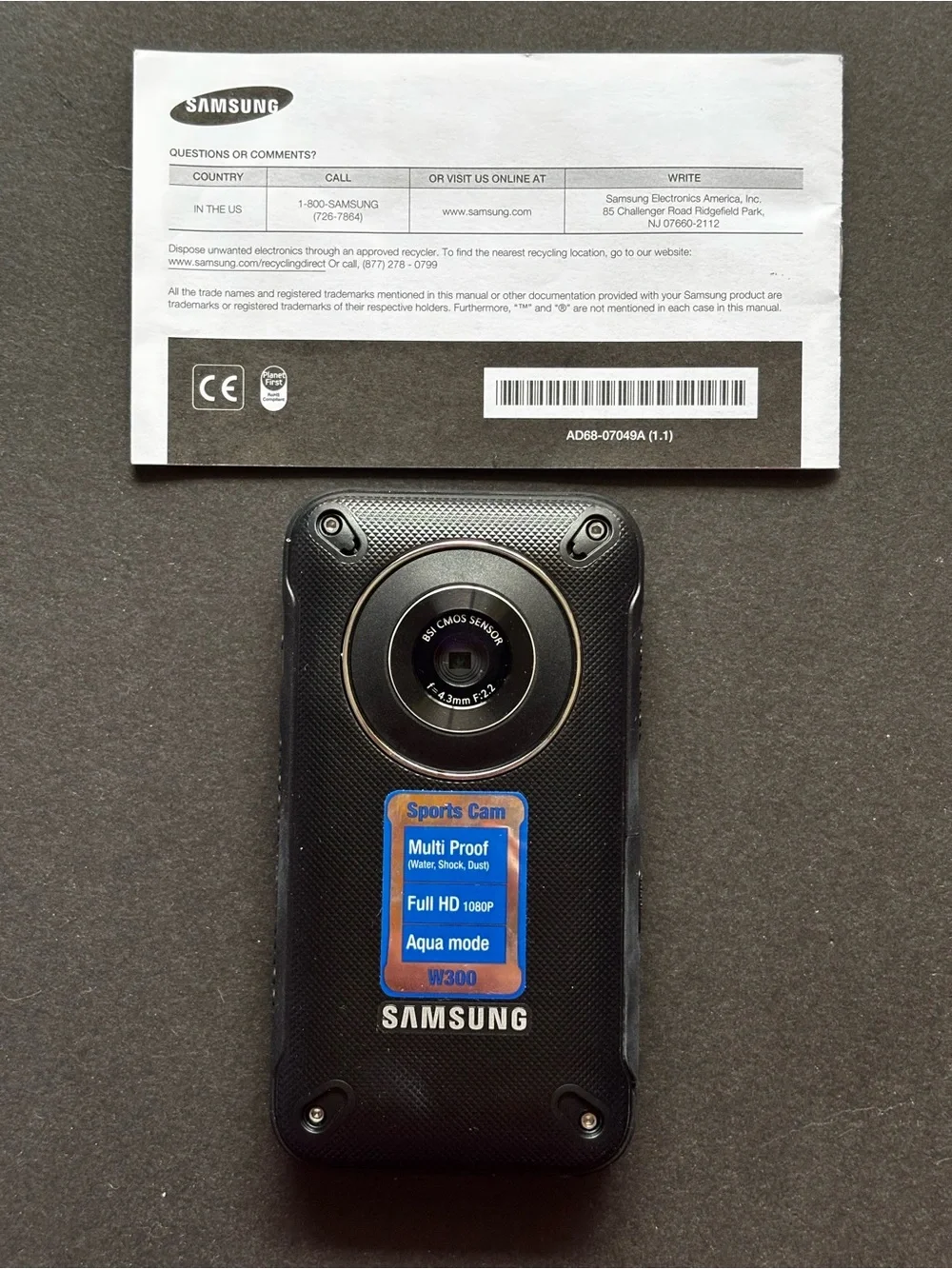Samsung HMX-W300 Waterproof Full HD Pocket Camcorder | Open Box